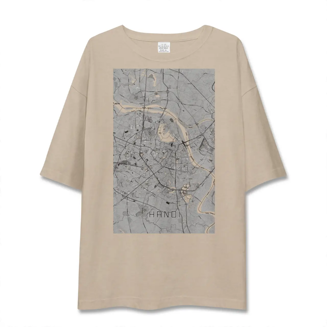 【ハノイ(ベトナム)】地図柄ビッグシルエットTシャツ
