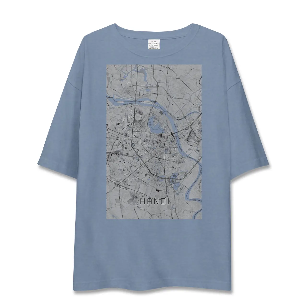 【ハノイ（ベトナム）】地図柄ビッグシルエットTシャツ