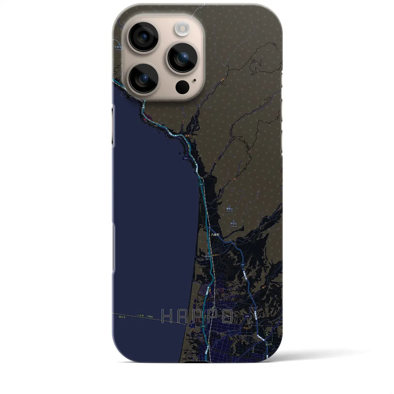 【八峰（秋田県）】地図柄iPhoneケース（バックカバータイプ）