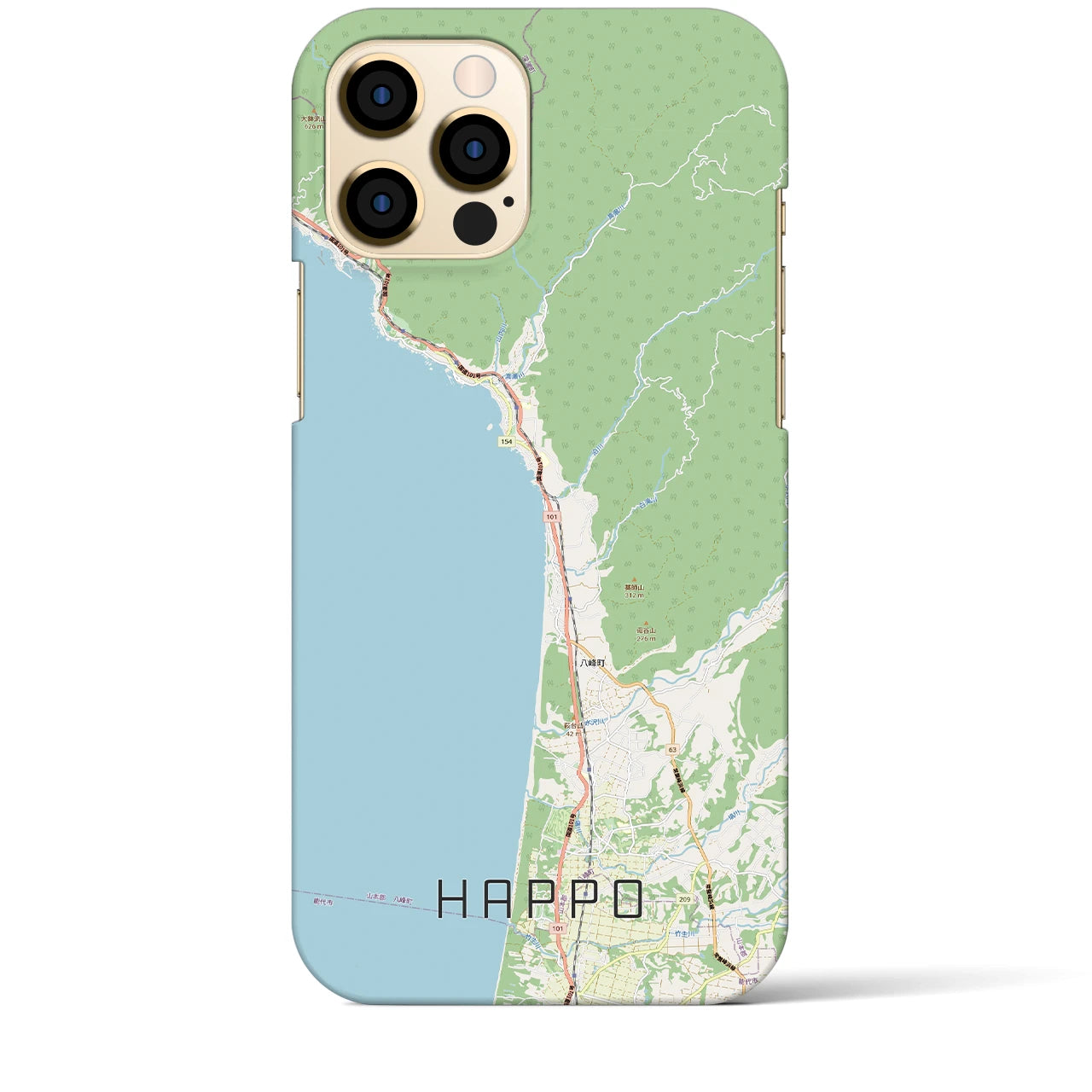 【八峰（秋田県）】地図柄iPhoneケース（バックカバータイプ）