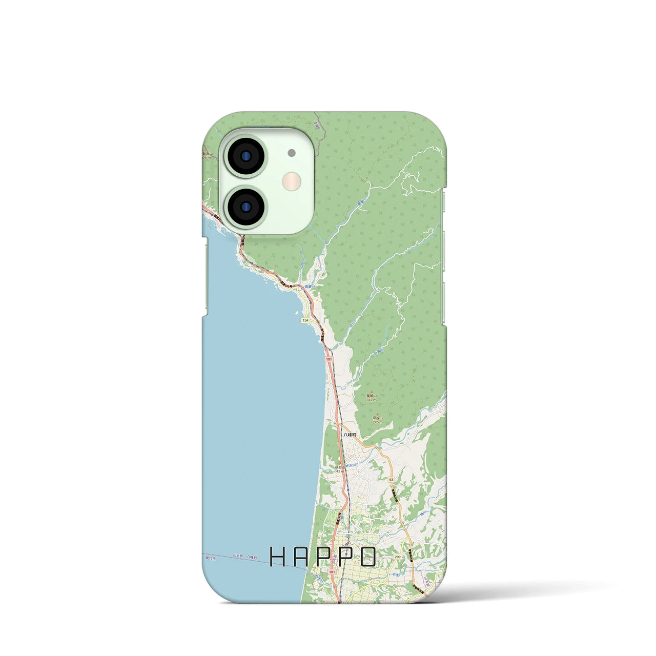【八峰（秋田県）】地図柄iPhoneケース（バックカバータイプ）