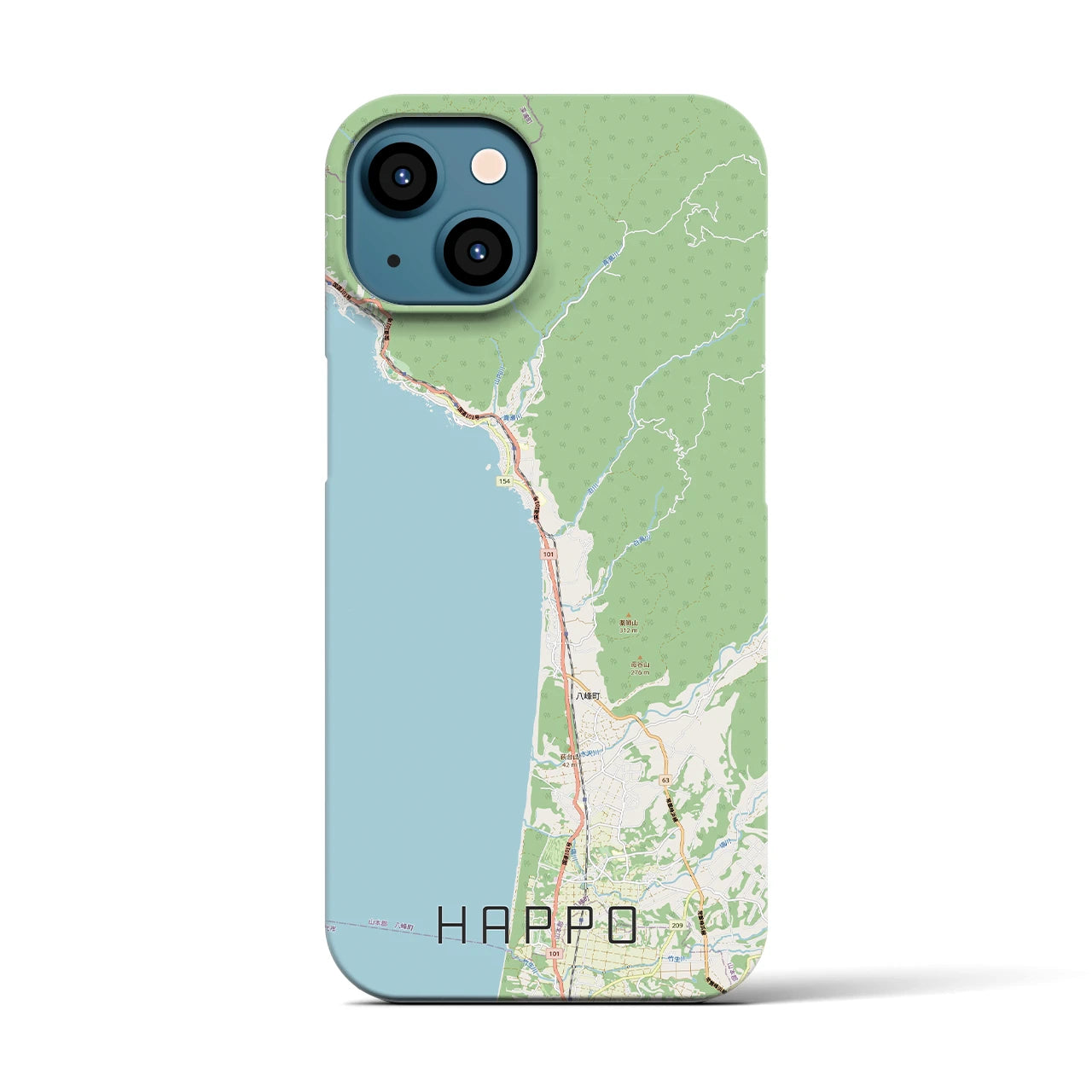 【八峰（秋田県）】地図柄iPhoneケース（バックカバータイプ）