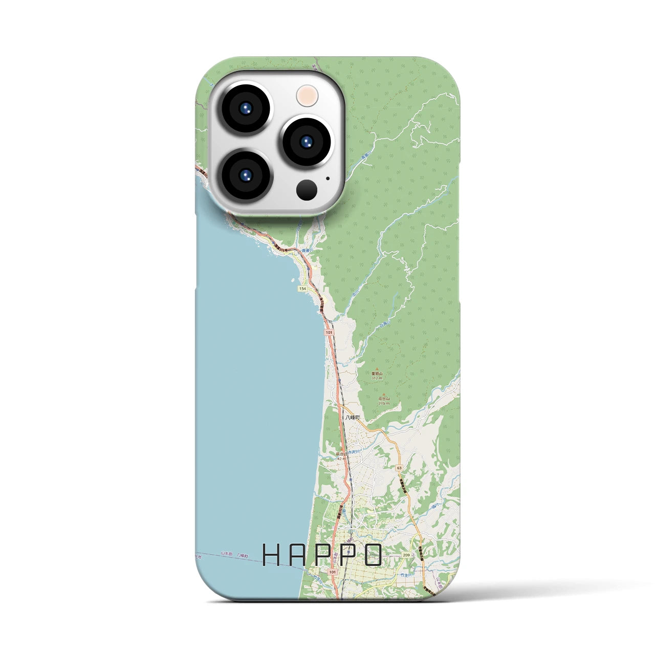 【八峰（秋田県）】地図柄iPhoneケース（バックカバータイプ）