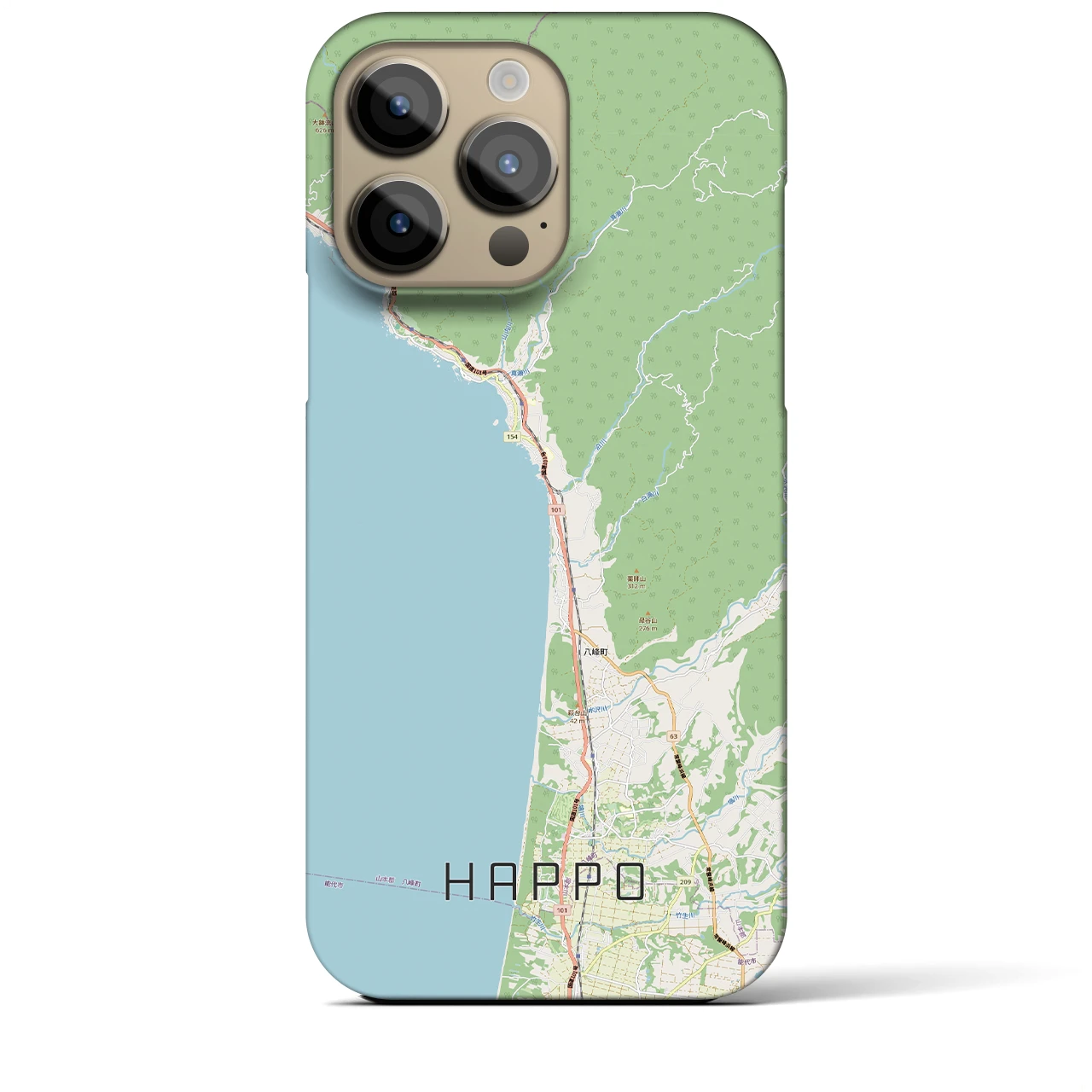 【八峰（秋田県）】地図柄iPhoneケース（バックカバータイプ）