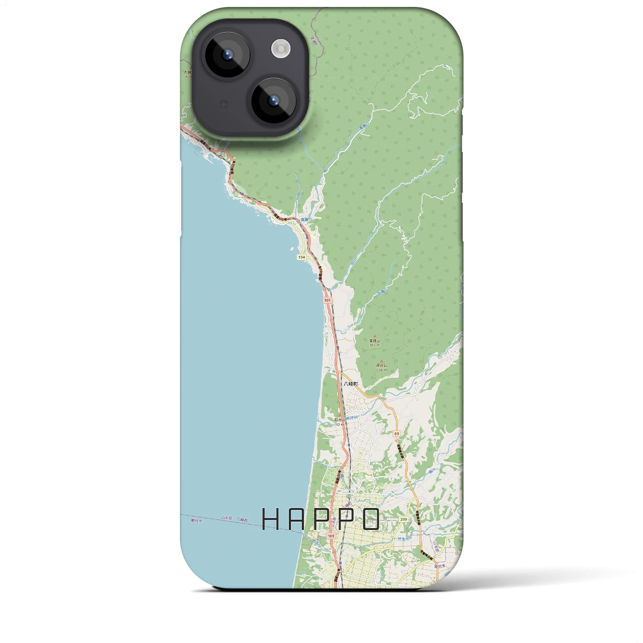 【八峰（秋田県）】地図柄iPhoneケース（バックカバータイプ）