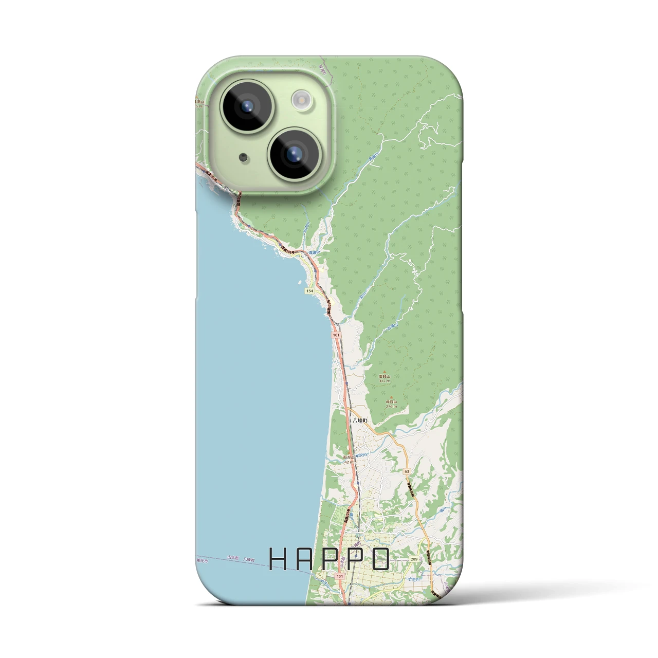 【八峰（秋田県）】地図柄iPhoneケース（バックカバータイプ）