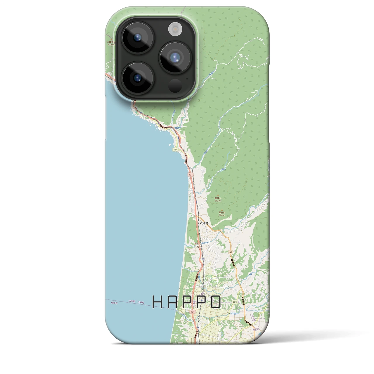 【八峰（秋田県）】地図柄iPhoneケース（バックカバータイプ）