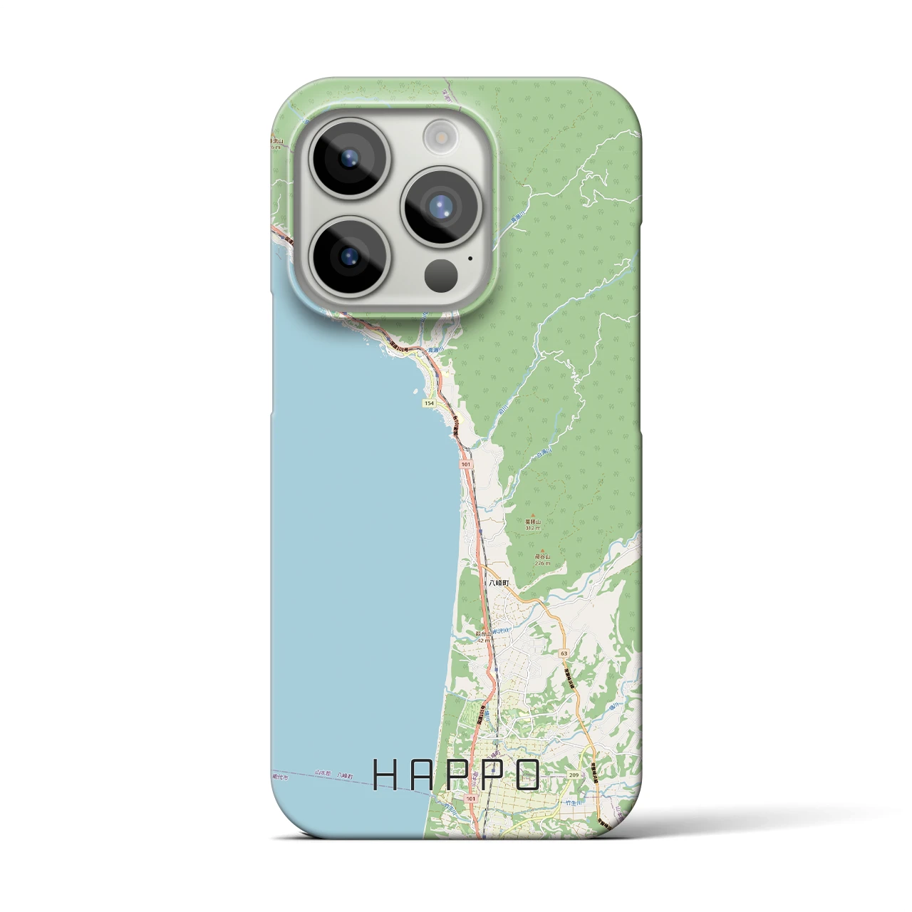 【八峰（秋田県）】地図柄iPhoneケース（バックカバータイプ）