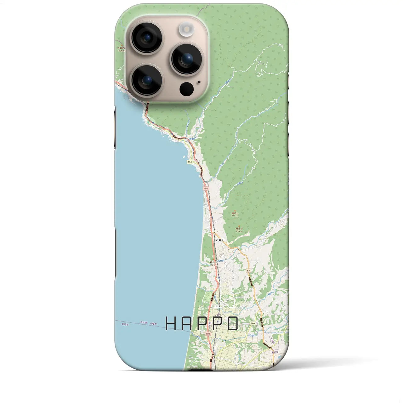 【八峰（秋田県）】地図柄iPhoneケース（バックカバータイプ）