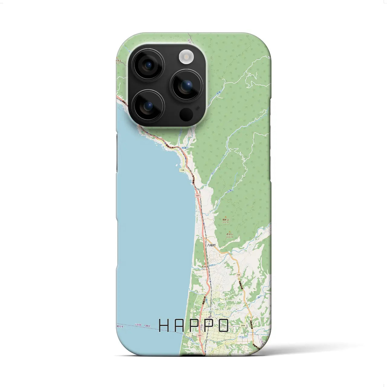 【八峰（秋田県）】地図柄iPhoneケース（バックカバータイプ）