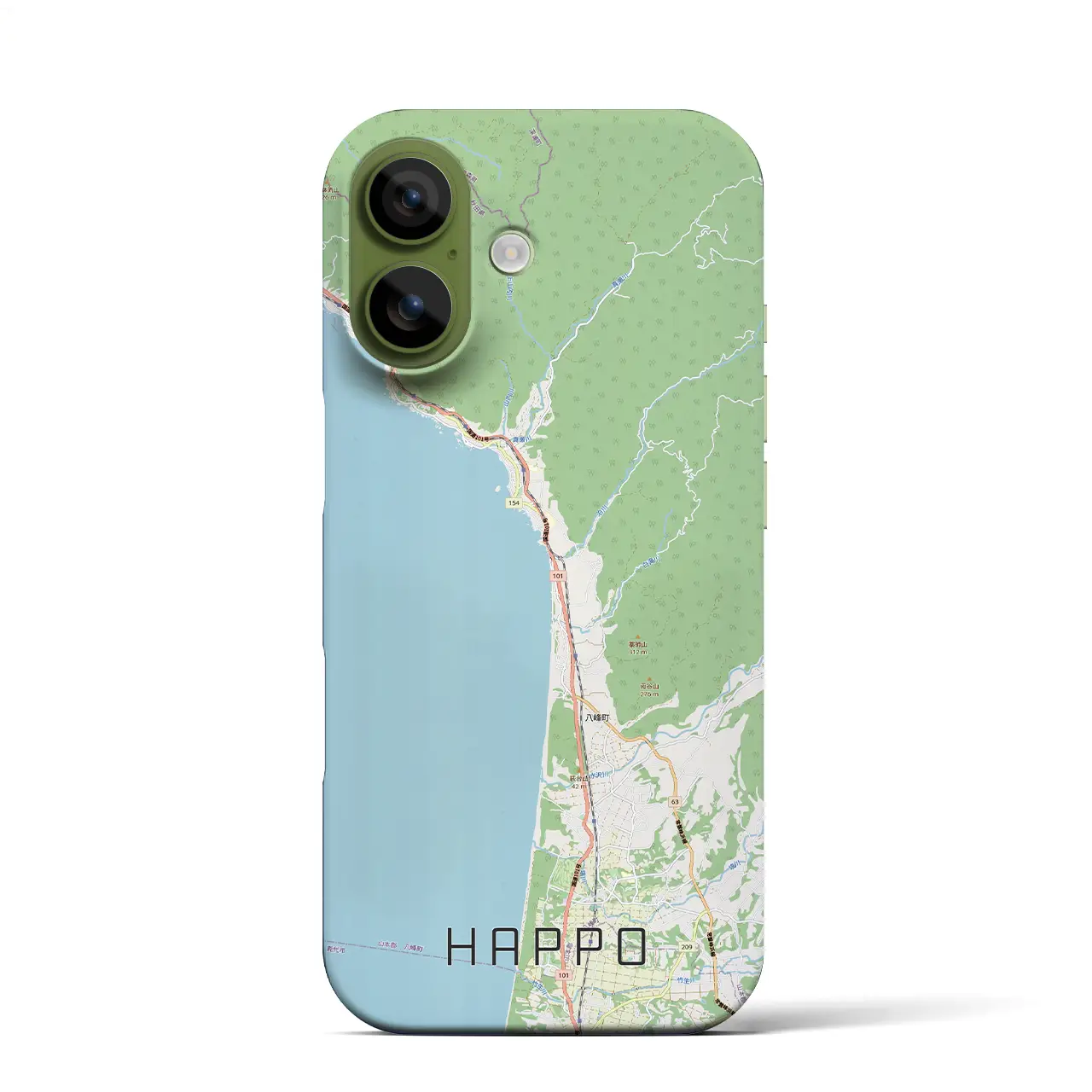 【八峰（秋田県）】地図柄iPhoneケース（バックカバータイプ）