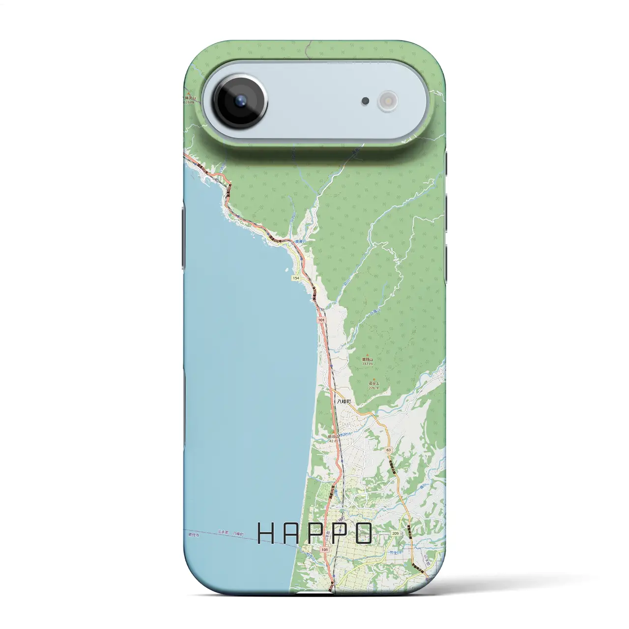 【八峰（秋田県）】地図柄iPhoneケース（バックカバータイプ）