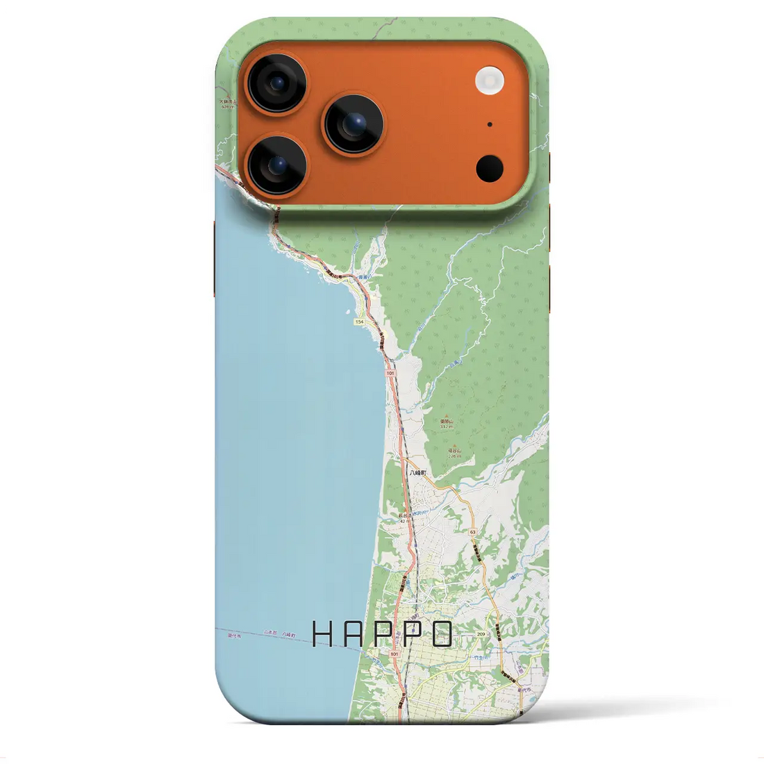 【八峰（秋田県）】地図柄iPhoneケース（バックカバータイプ）ナチュラル・iPhone 17 Pro Max 用