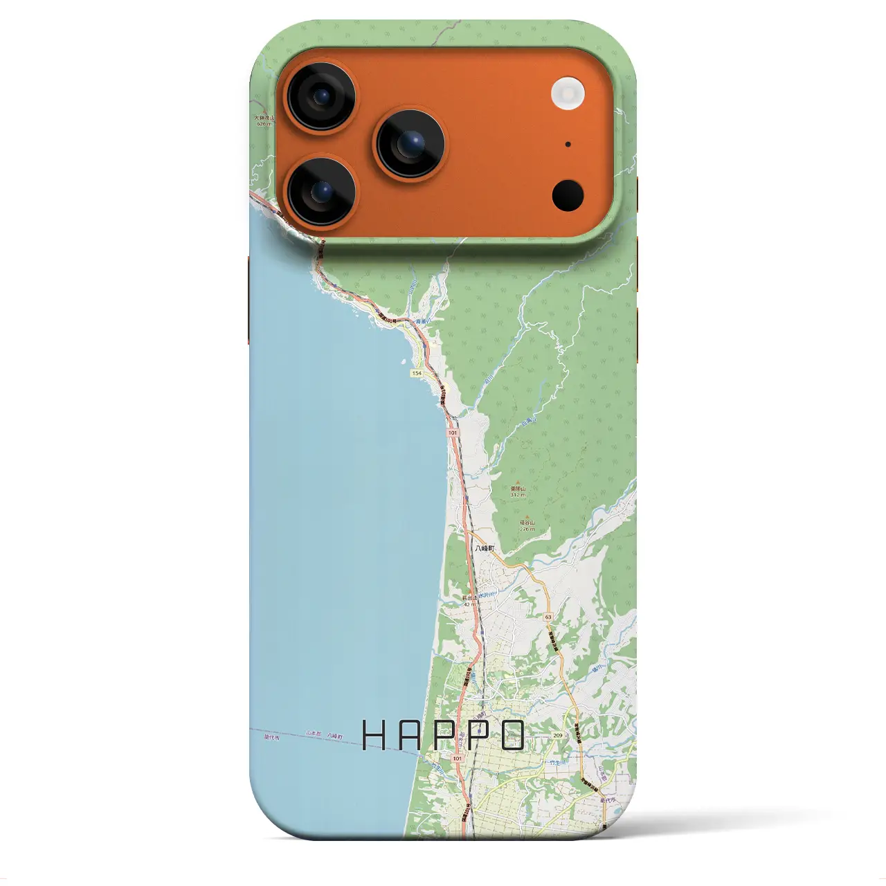 【八峰（秋田県）】地図柄iPhoneケース（バックカバータイプ）ナチュラル・iPhone 17 Pro Max 用