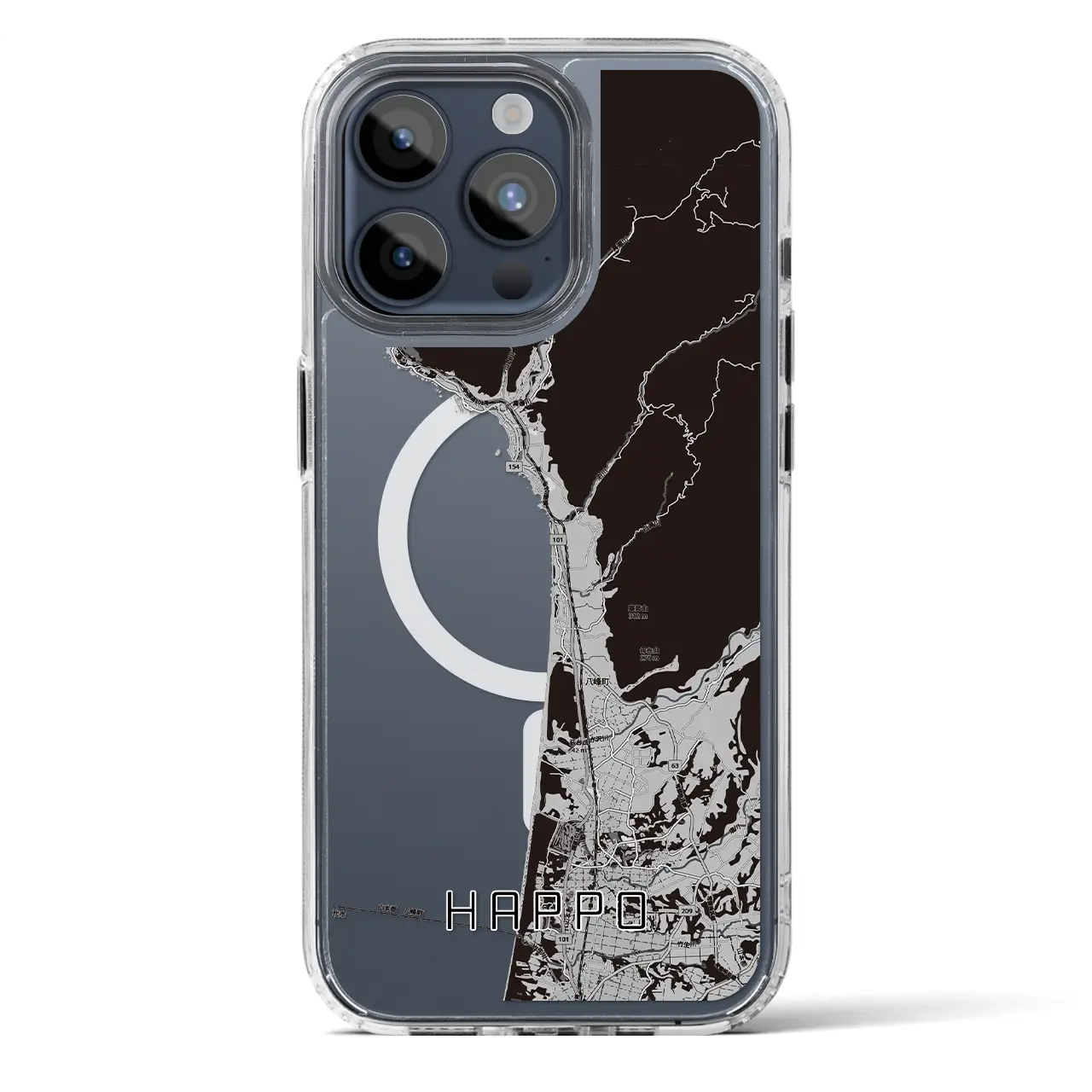 【八峰（秋田県）】地図柄iPhoneケース（MagSafeタイプ）