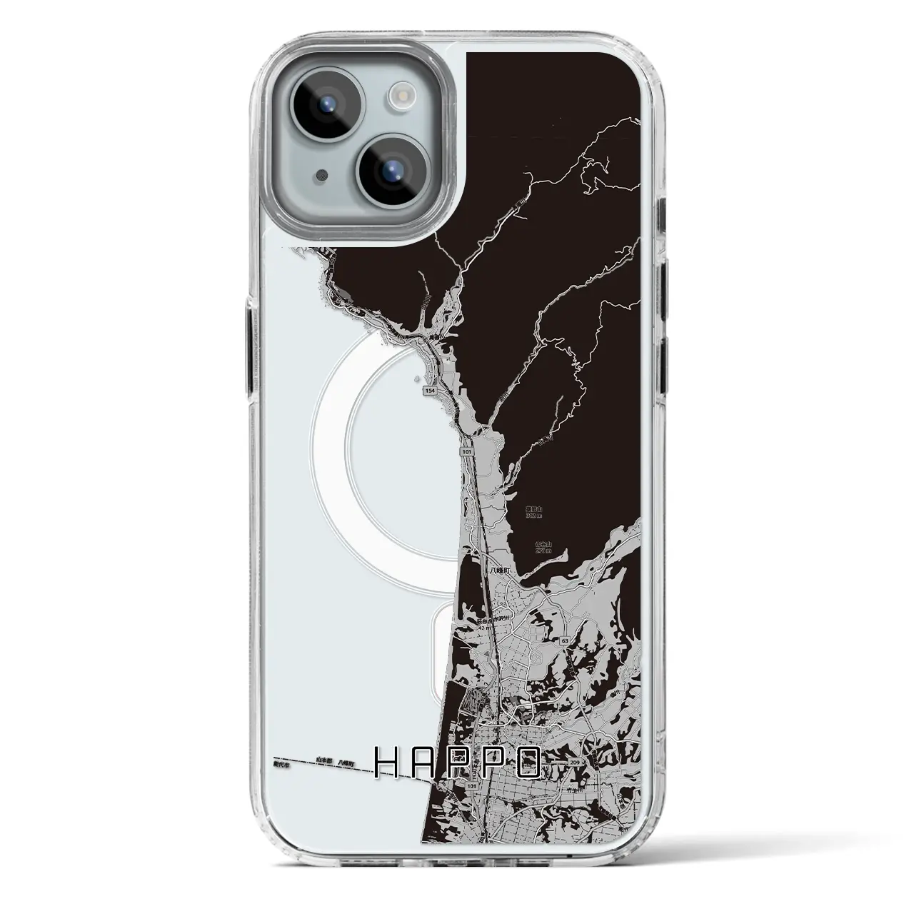 【八峰（秋田県）】地図柄iPhoneケース（MagSafeタイプ）