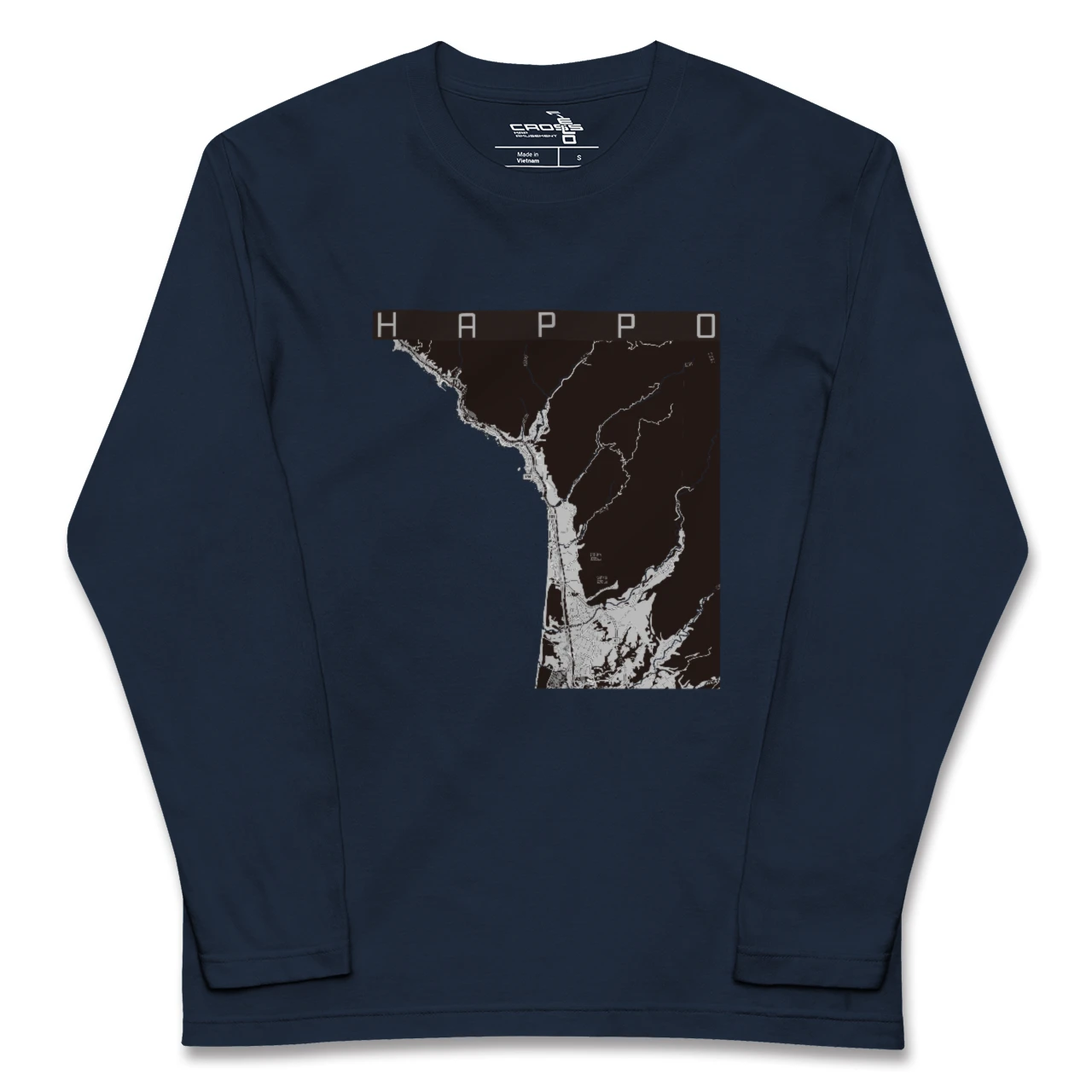 【八峰（秋田県）】地図柄ロングスリーブTシャツ