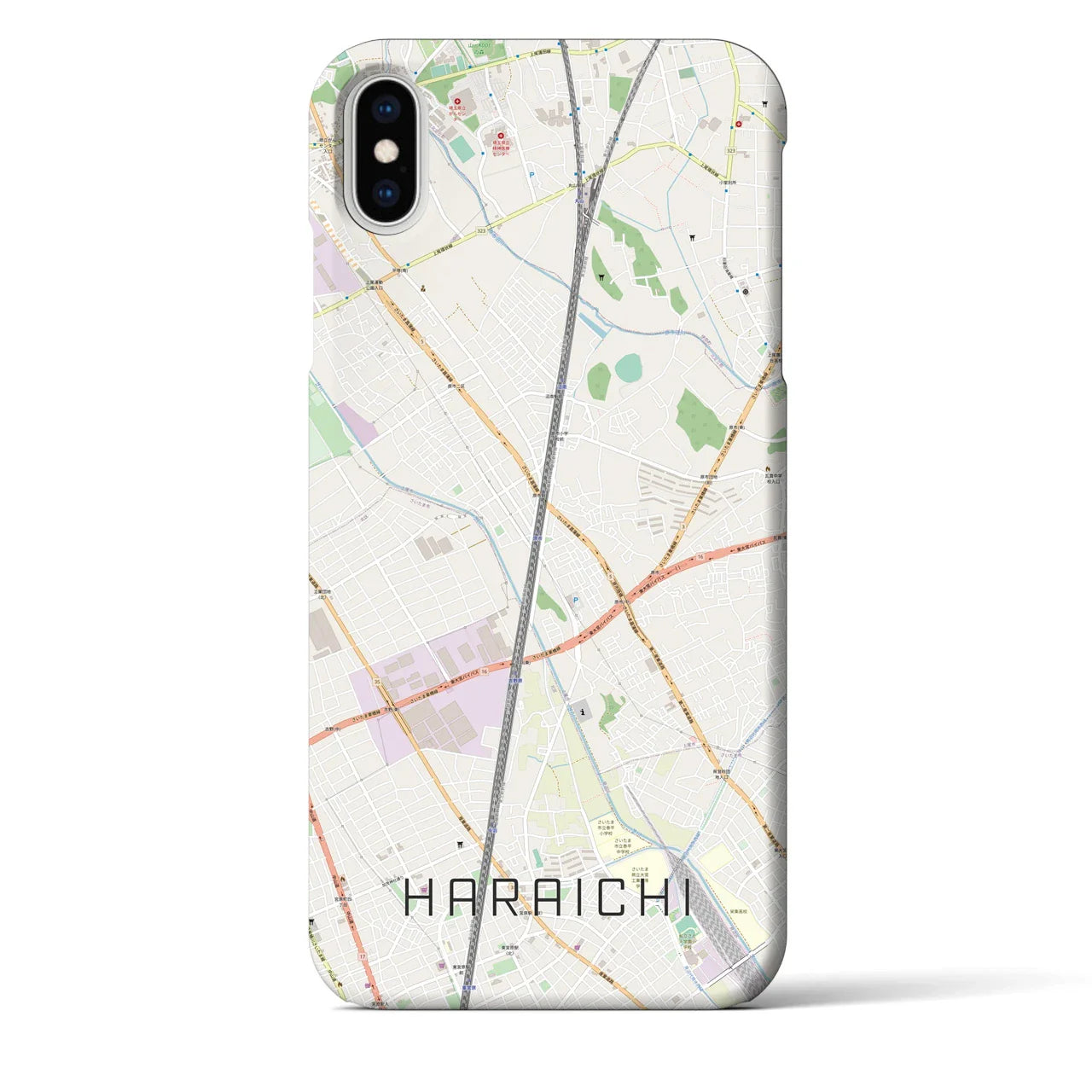 【原市（埼玉県）】地図柄iPhoneケース（バックカバータイプ）