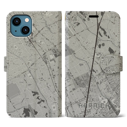 【原市（埼玉県）】地図柄iPhoneケース（手帳タイプ）モノトーン・iPhone 13 用