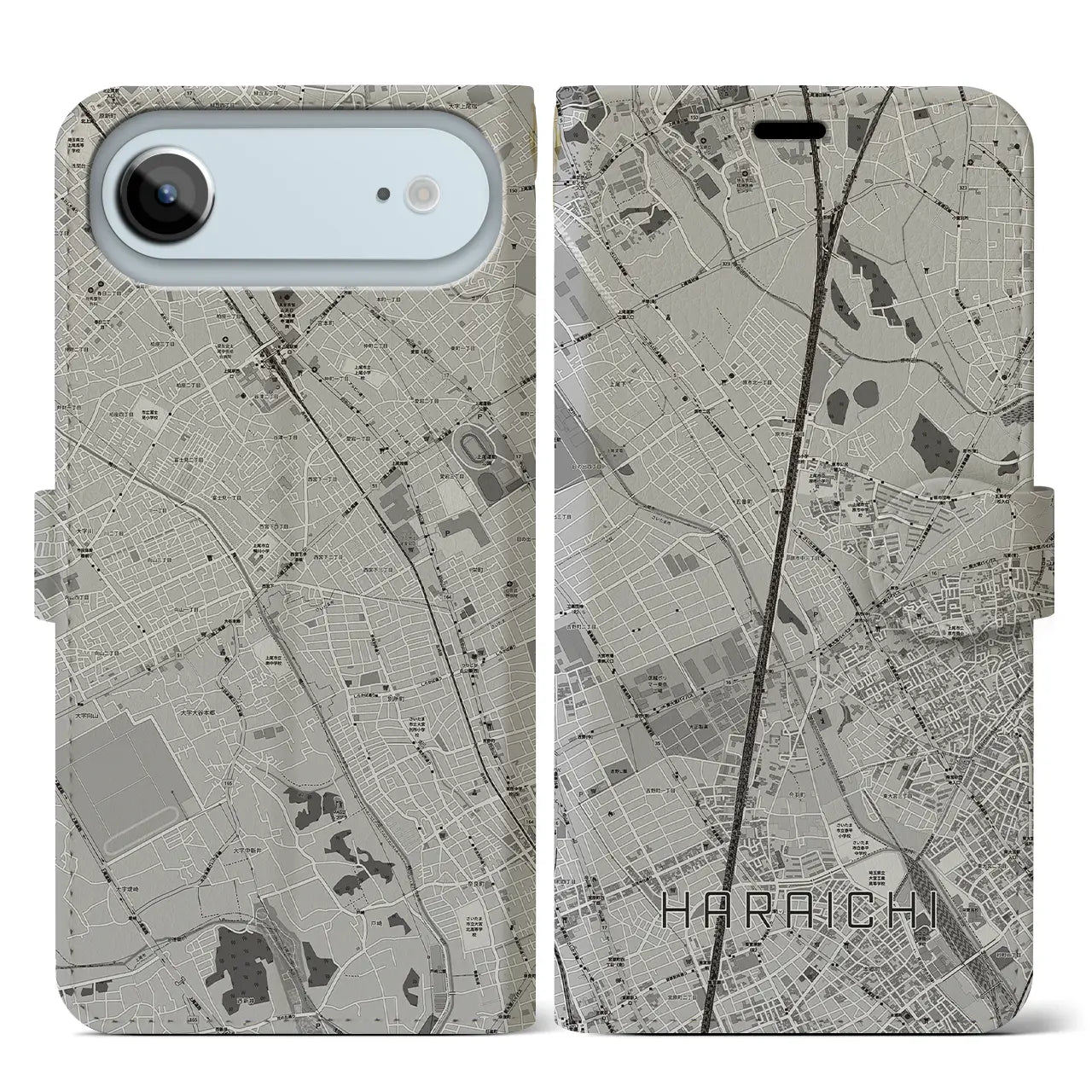 【原市（埼玉県）】地図柄iPhoneケース（手帳タイプ）