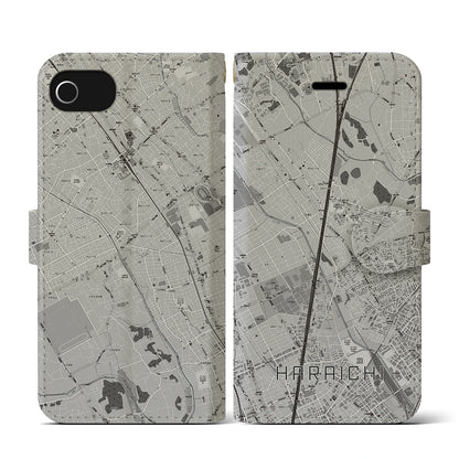 【原市（埼玉県）】地図柄iPhoneケース（手帳タイプ）モノトーン・iPhone SE（第3 / 第2世代） / 8 / 7 / 6s / 6 用