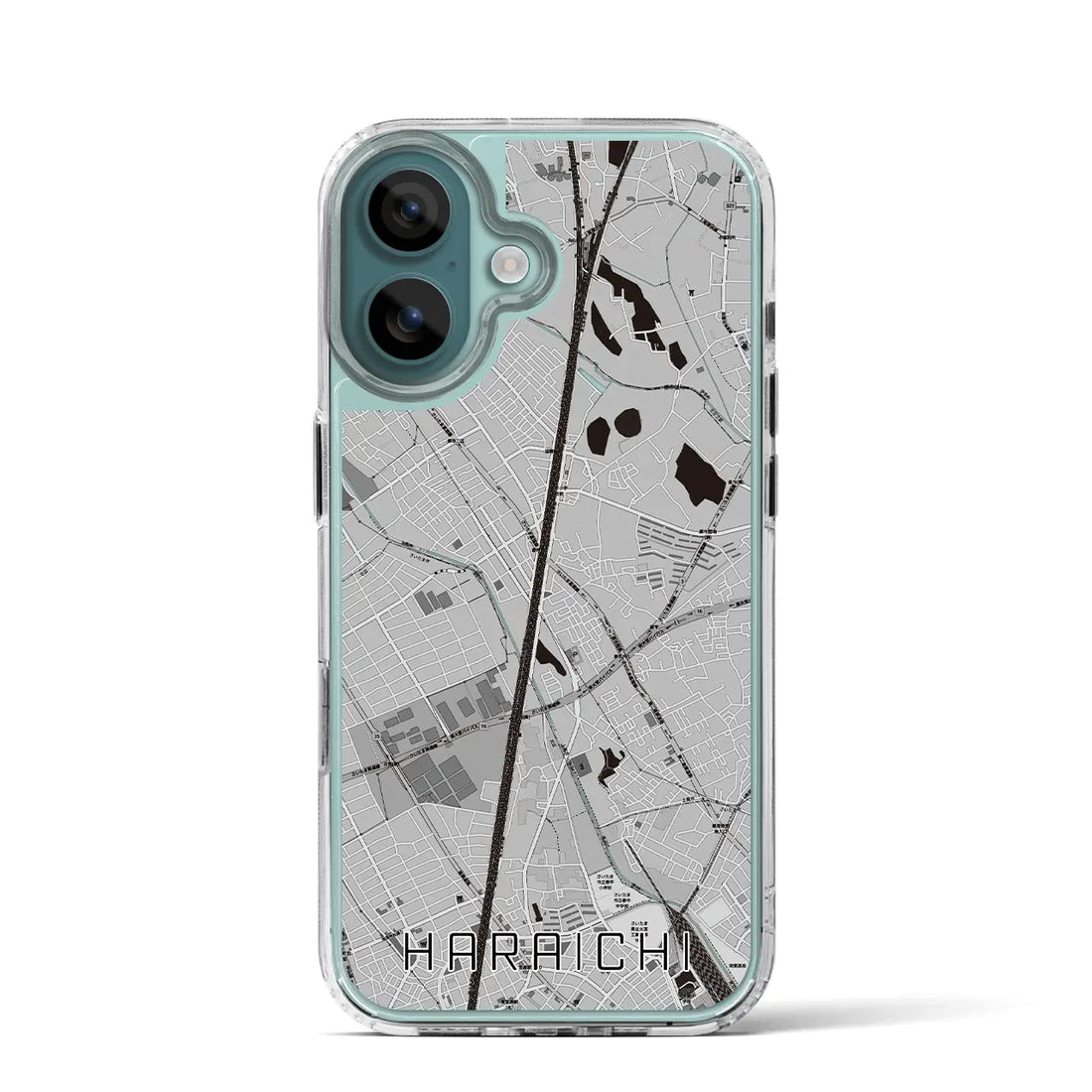 【原市（埼玉県）】地図柄iPhoneケース（MagSafeタイプ）モノトーン・iPhone 16 Pro 用