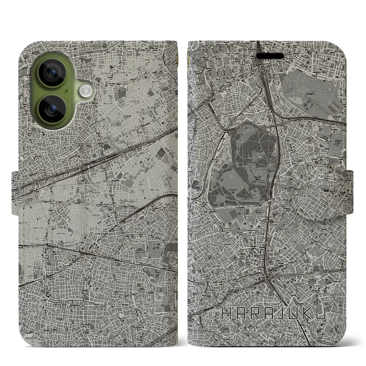 【原宿（東京都）】地図柄iPhoneケース（手帳タイプ）