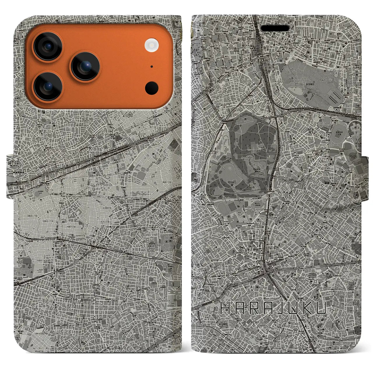 【原宿（東京都）】地図柄iPhoneケース（手帳タイプ）