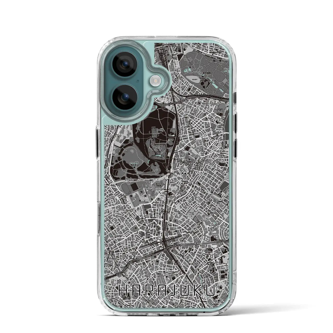【原宿（東京都）】地図柄iPhoneケース（MagSafeタイプ）モノトーン・iPhone 16 Pro 用