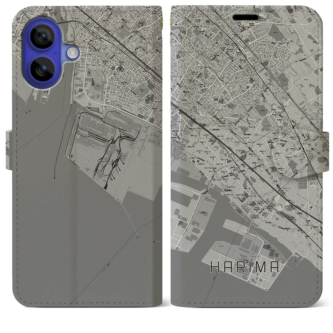 【播磨（兵庫県）】地図柄iPhoneケース（手帳タイプ）