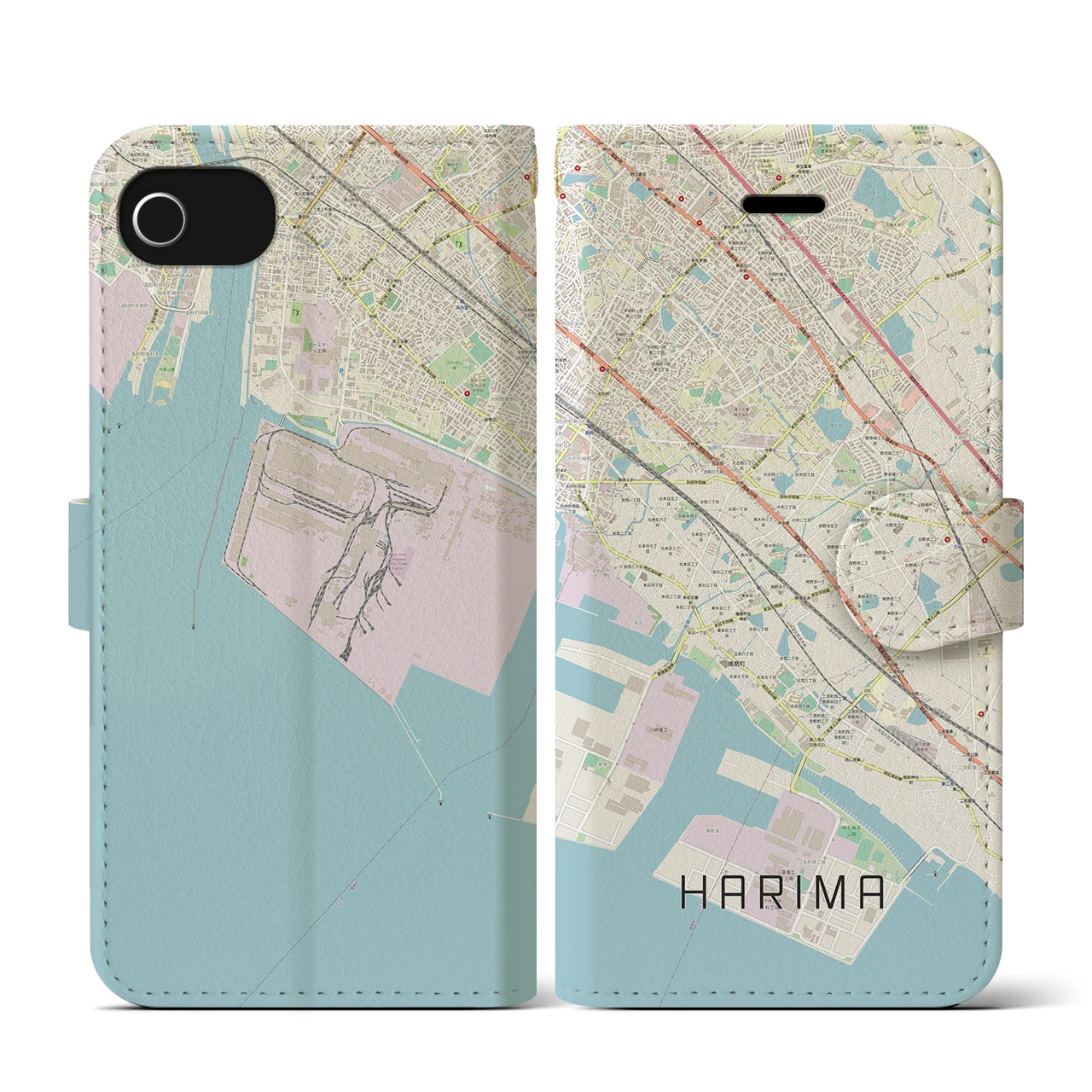 【播磨（兵庫県）】地図柄iPhoneケース（手帳タイプ）