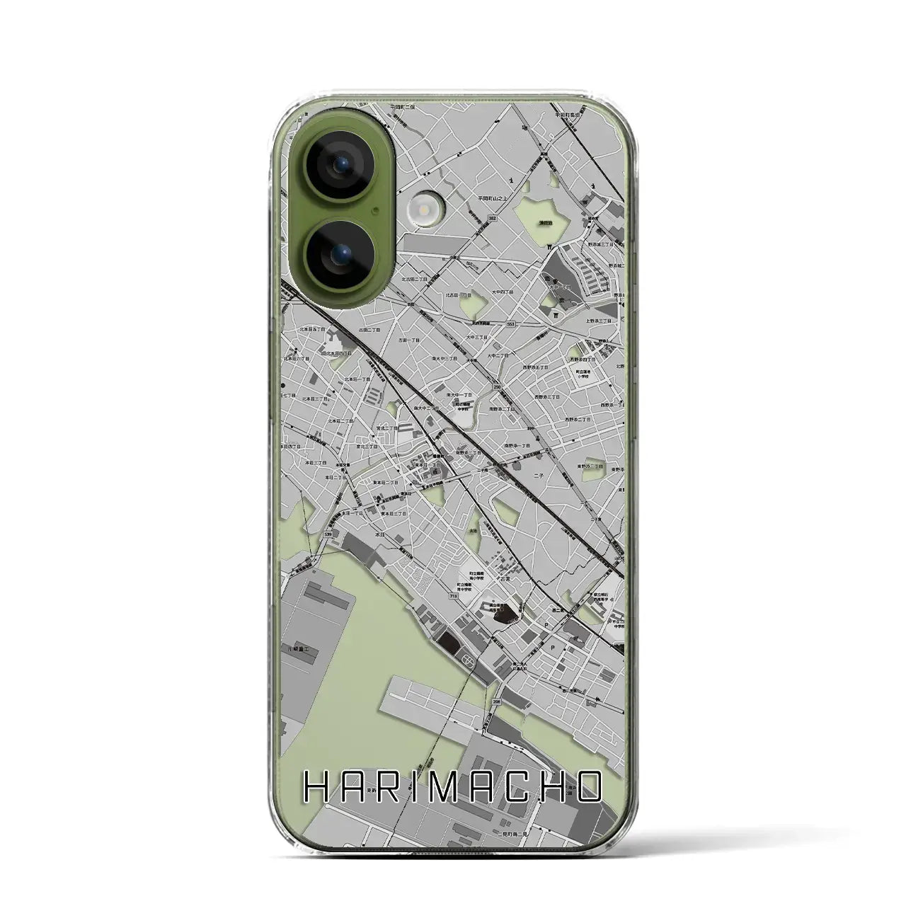 【播磨町（兵庫県）】地図柄iPhoneケース（クリアタイプ）