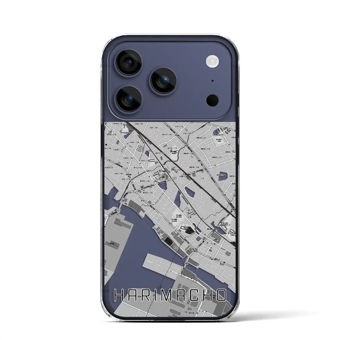 【播磨町(兵庫県)】地図柄iPhoneケース(クリアタイプ)モノトーン・iPhone 17 Pro Max 用