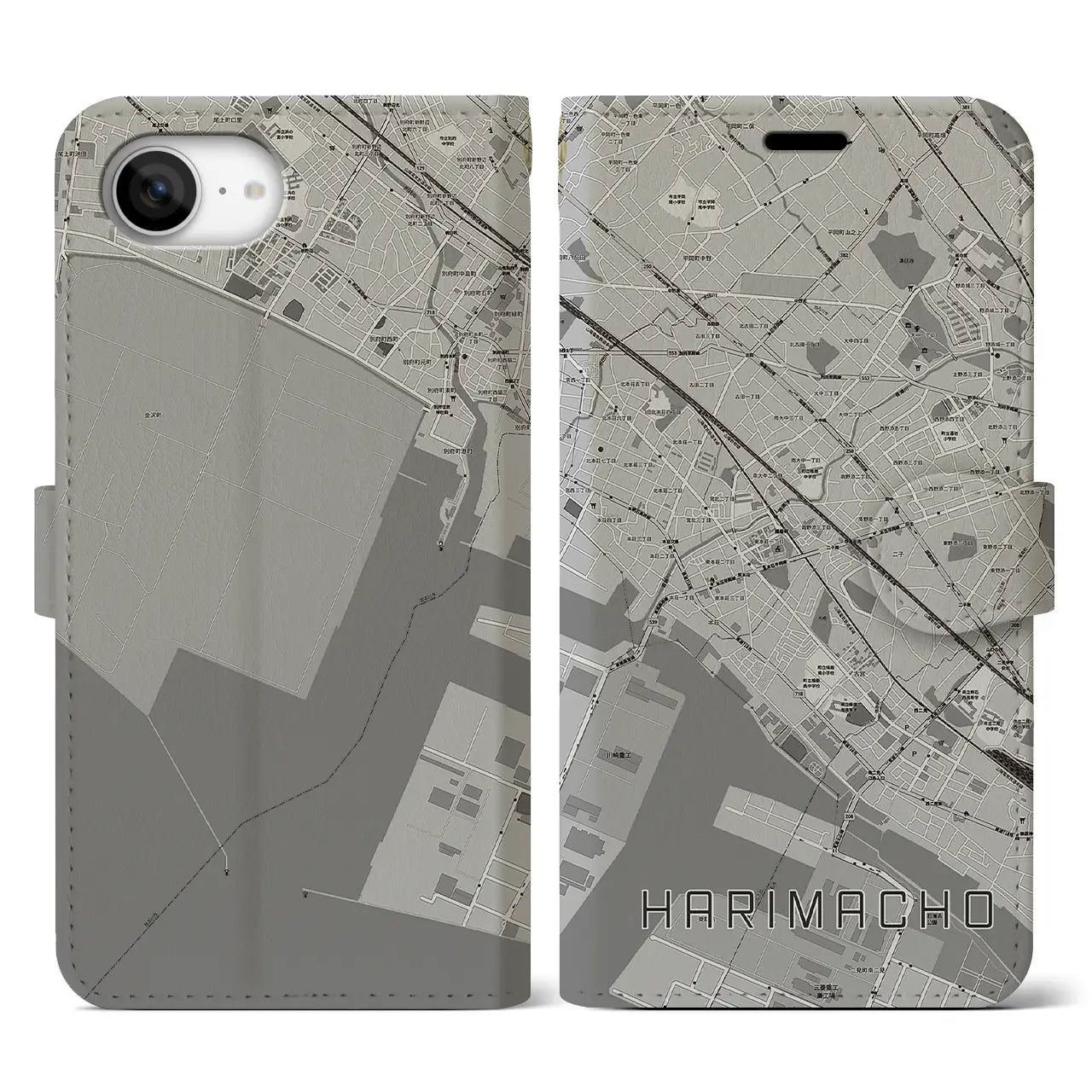 【播磨町（兵庫県）】地図柄iPhoneケース（手帳タイプ）