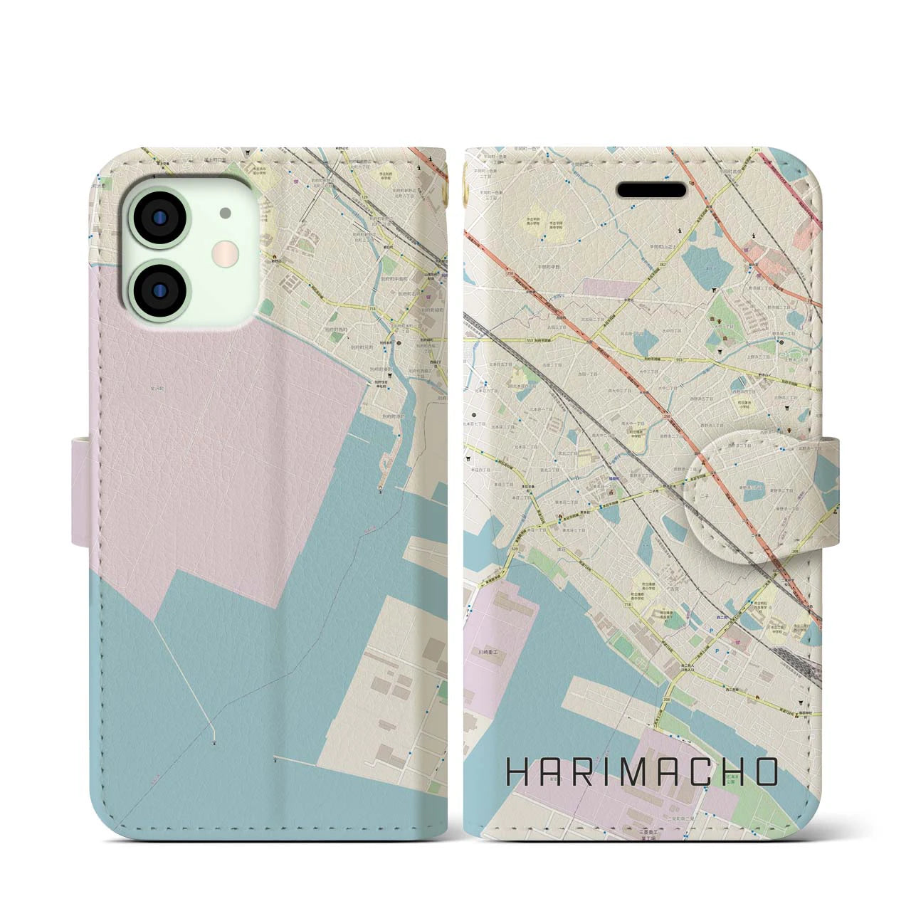 【播磨町（兵庫県）】地図柄iPhoneケース（手帳タイプ）