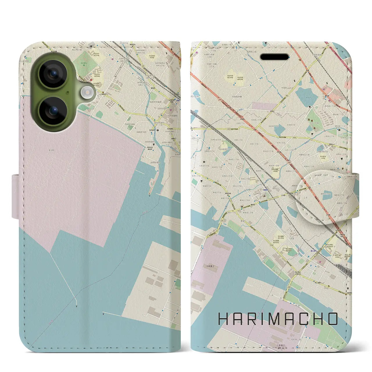 【播磨町（兵庫県）】地図柄iPhoneケース（手帳タイプ）