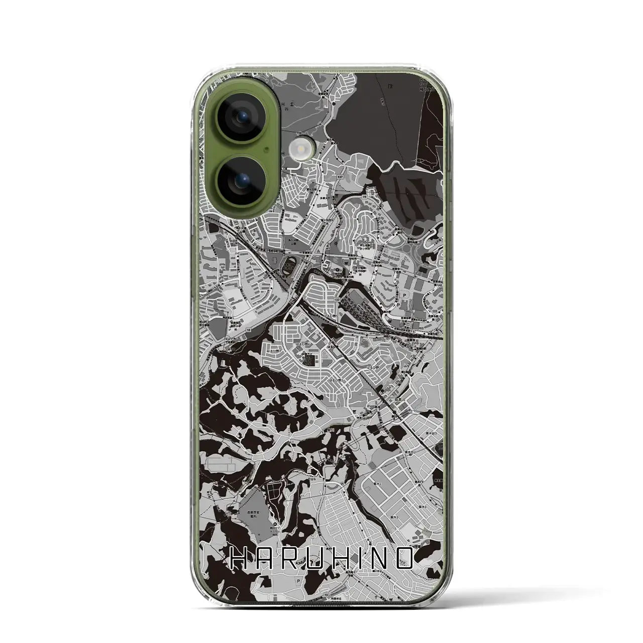 【はるひ野（神奈川県）】地図柄iPhoneケース（クリアタイプ）モノトーン・iPhone 17 Pro Max 用