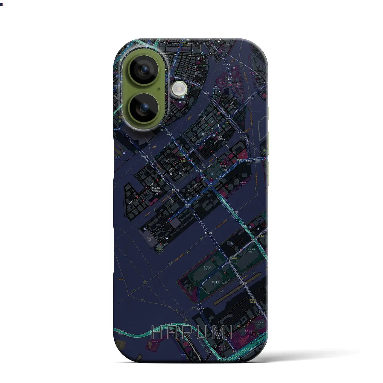 【晴海（東京都）】地図柄iPhoneケース（バックカバータイプ）