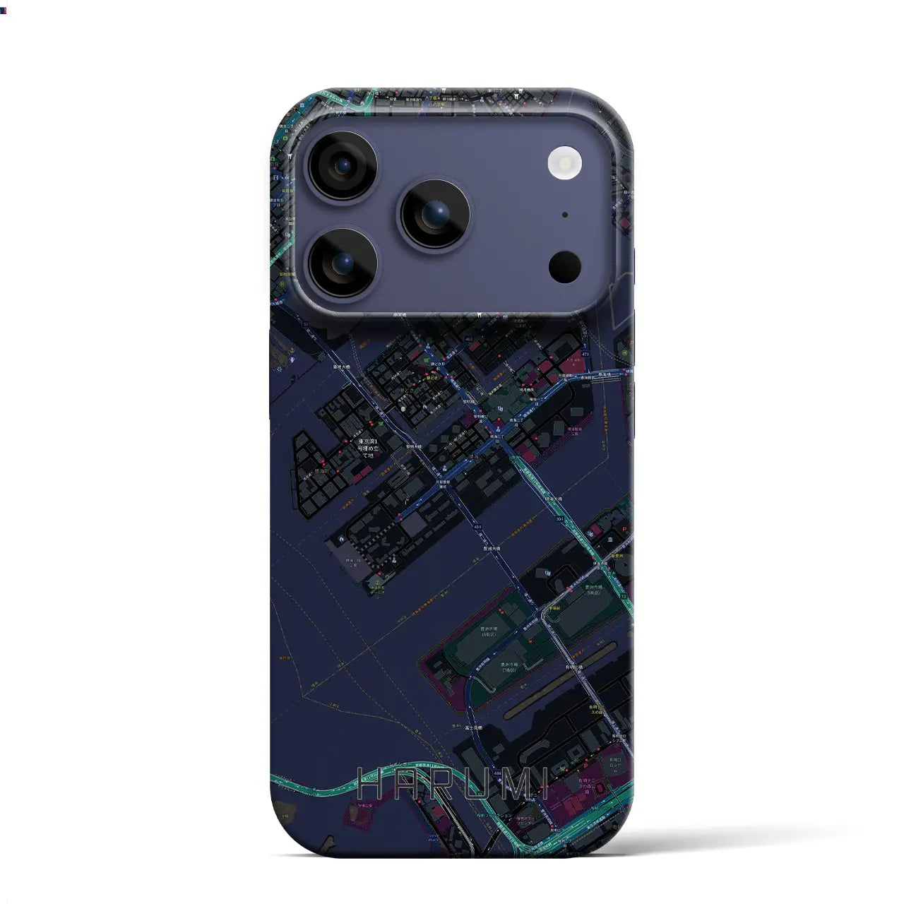 【晴海（東京都）】地図柄iPhoneケース（バックカバータイプ）