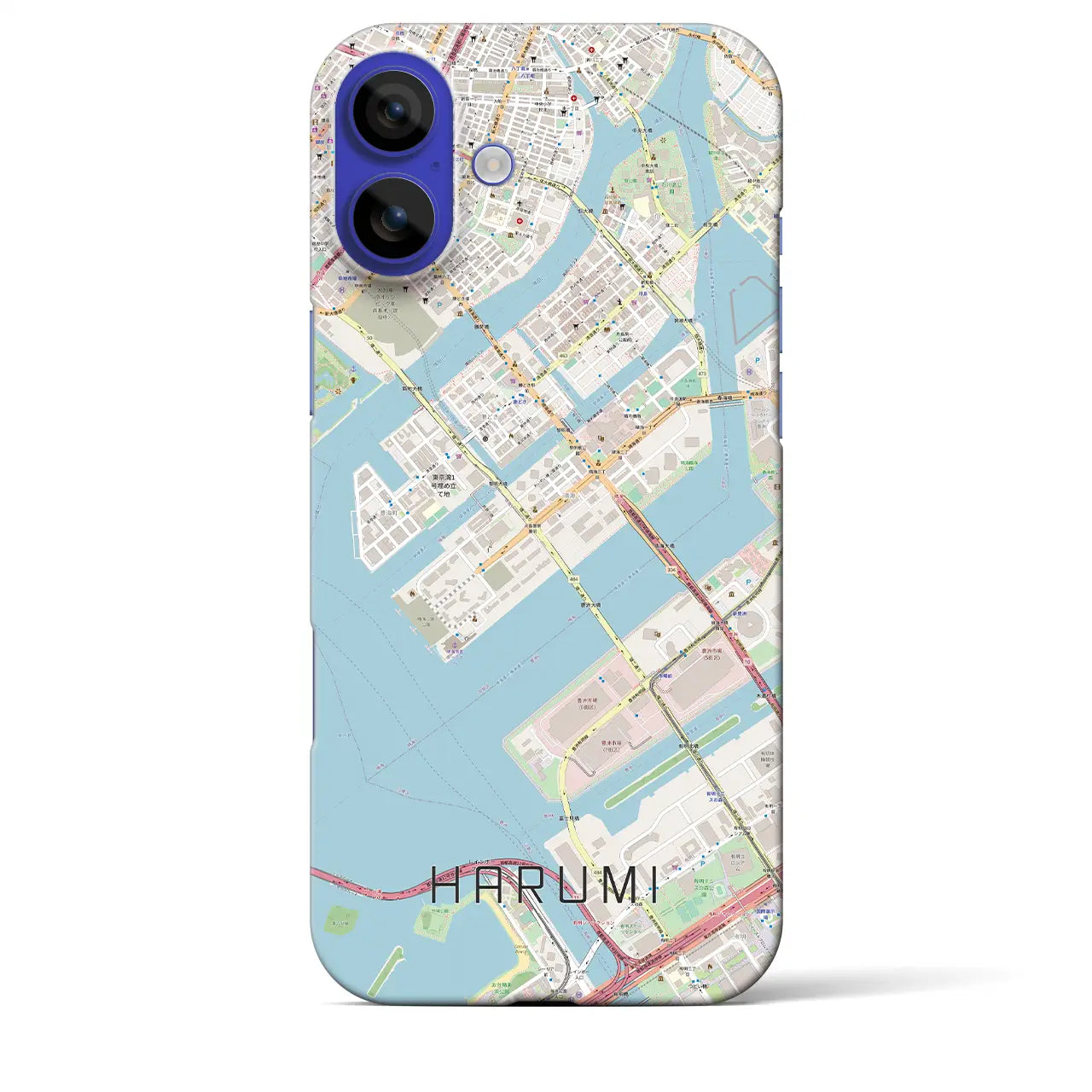 【晴海（東京都）】地図柄iPhoneケース（バックカバータイプ）