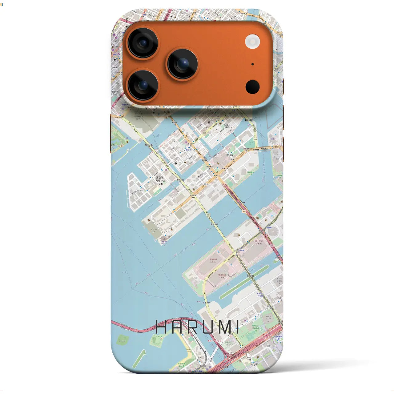 【晴海（東京都）】地図柄iPhoneケース（バックカバータイプ）