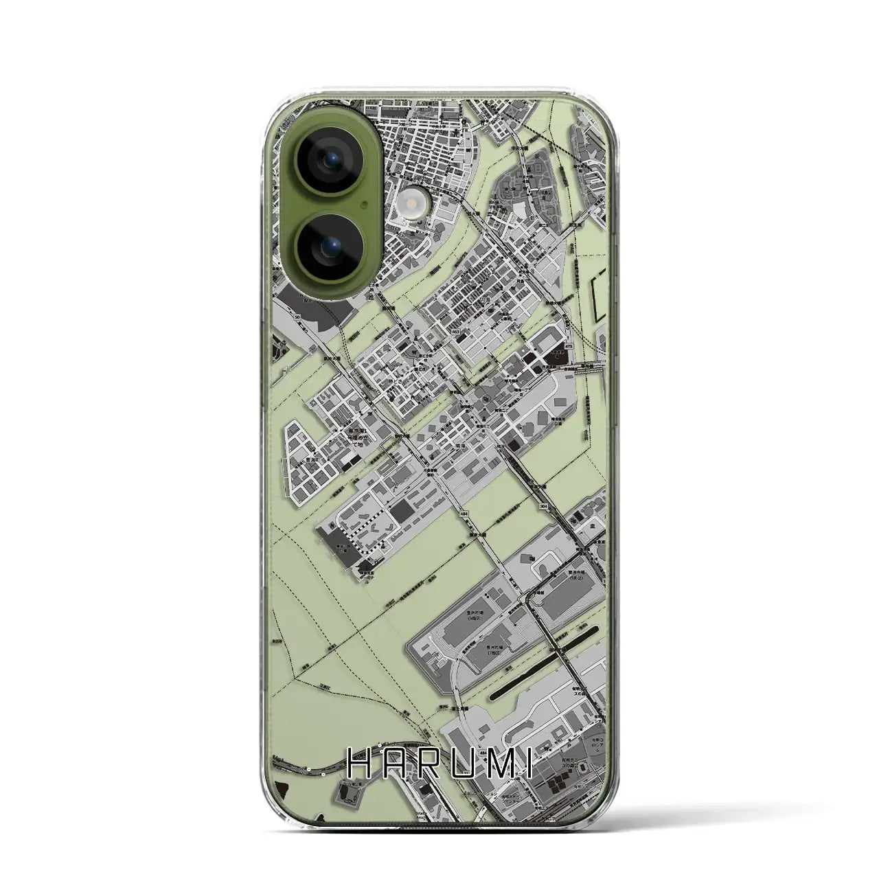 【晴海（東京都）】地図柄iPhoneケース（クリアタイプ）