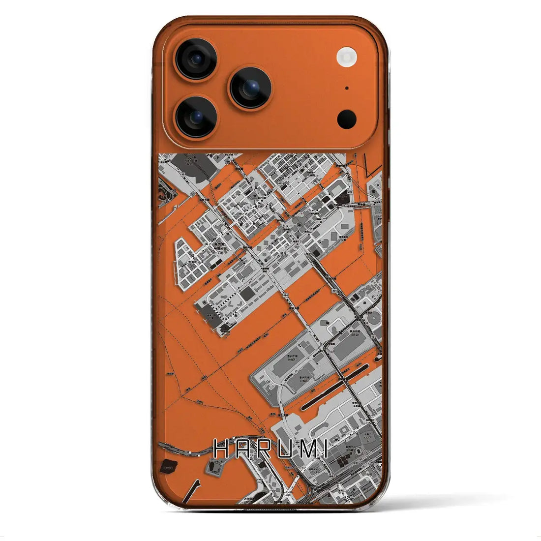 【晴海（東京都）】地図柄iPhoneケース（クリアタイプ）モノトーン・iPhone 17 Pro Max 用
