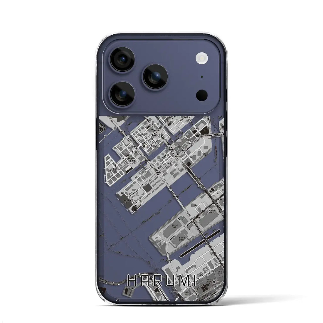 【晴海(東京都)】地図柄iPhoneケース(クリアタイプ)モノトーン・iPhone 17 Pro Max 用