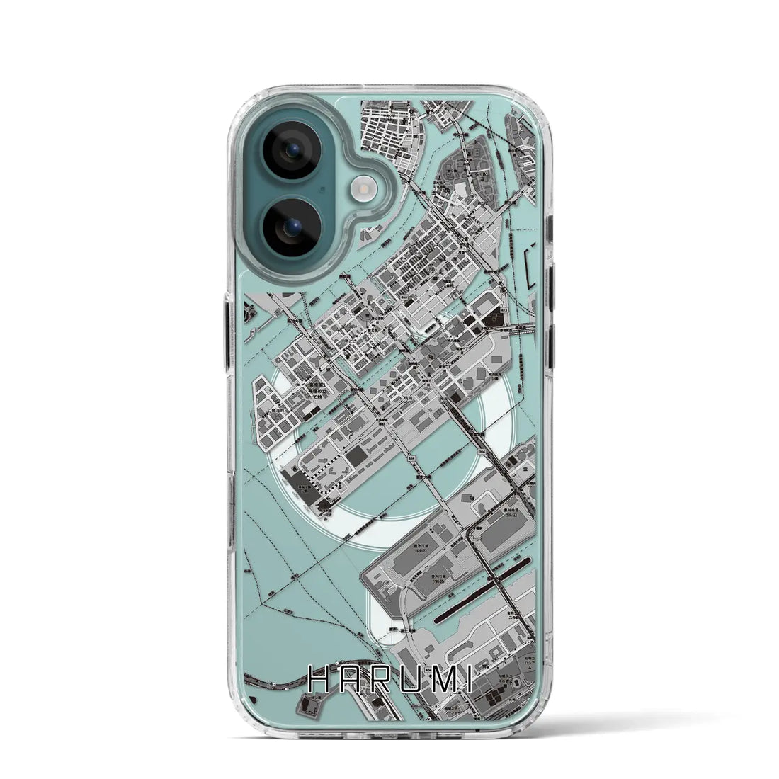 【晴海(東京都)】地図柄iPhoneケース(MagSafeタイプ)モノトーン・iPhone 16 Pro 用