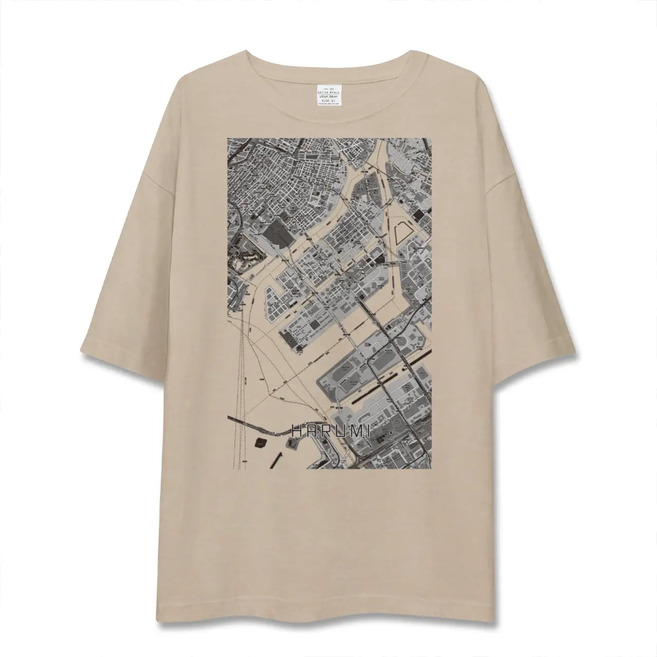 【晴海（東京都）】地図柄ビッグシルエットTシャツ