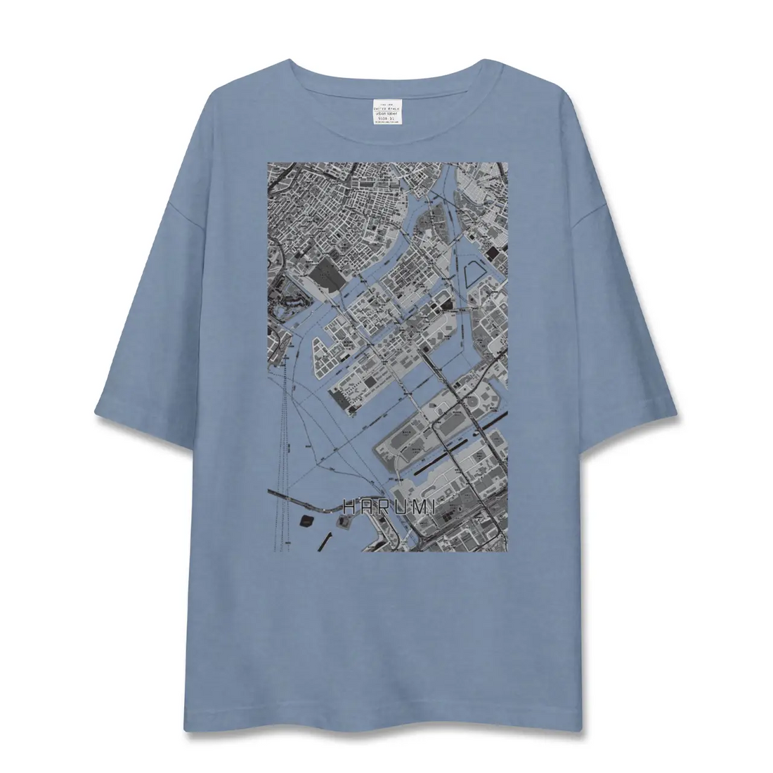 【晴海（東京都）】地図柄ビッグシルエットTシャツ