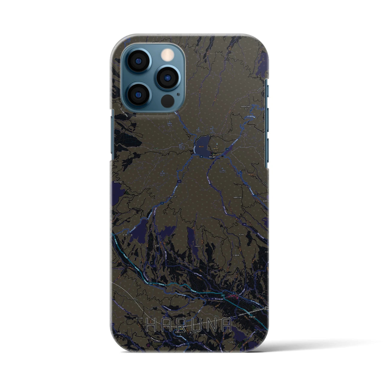 【榛名（群馬県）】地図柄iPhoneケース（バックカバータイプ）