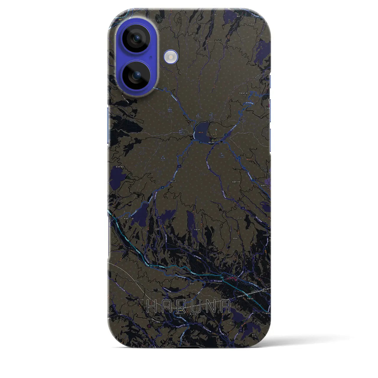 【榛名（群馬県）】地図柄iPhoneケース（バックカバータイプ）