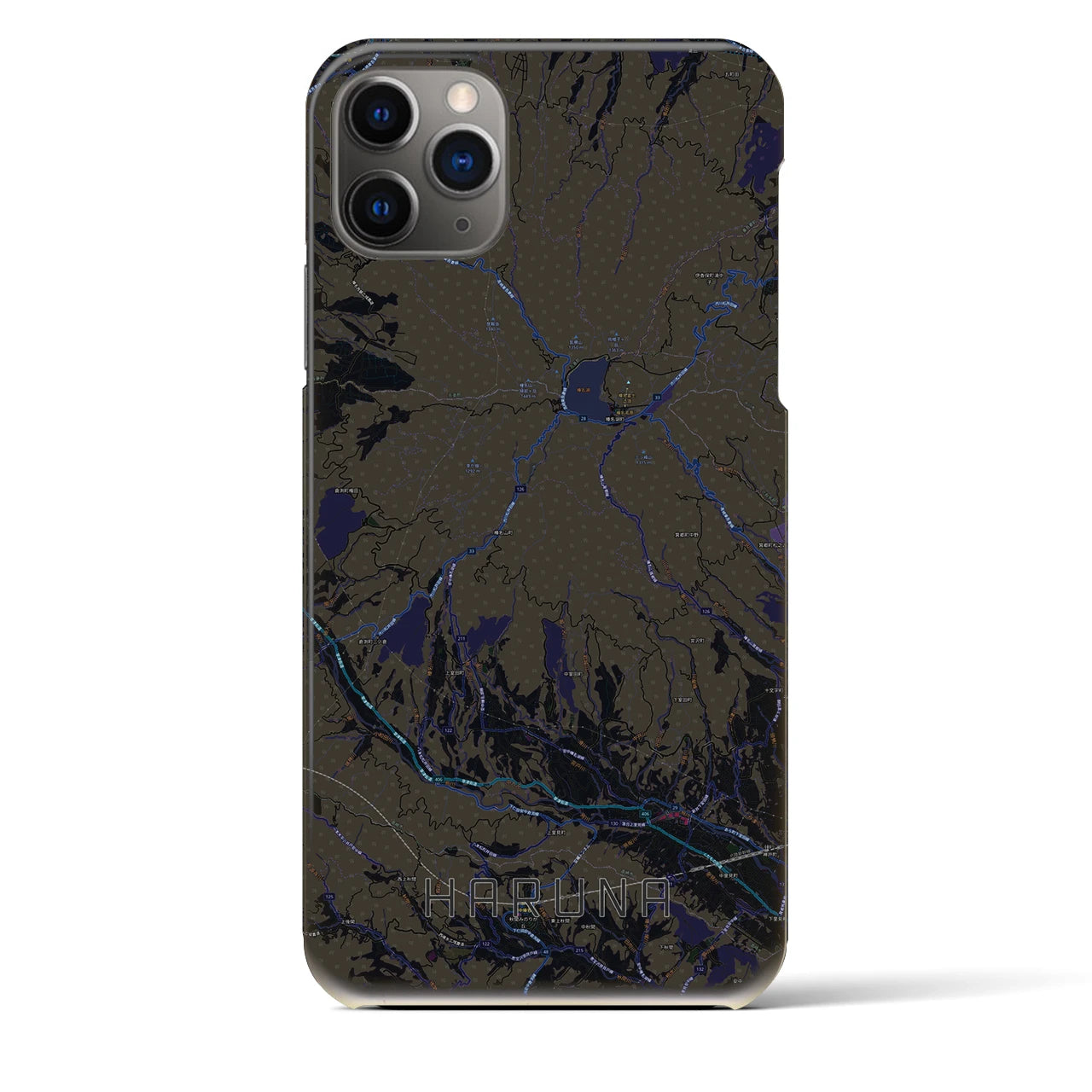 【榛名（群馬県）】地図柄iPhoneケース（バックカバータイプ）